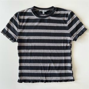 Black Ribbed Crop Top